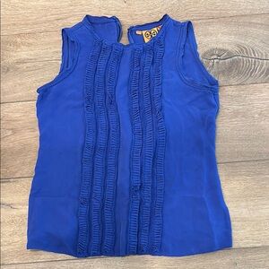 Tory Burch Silk Blue Sleeveless Top